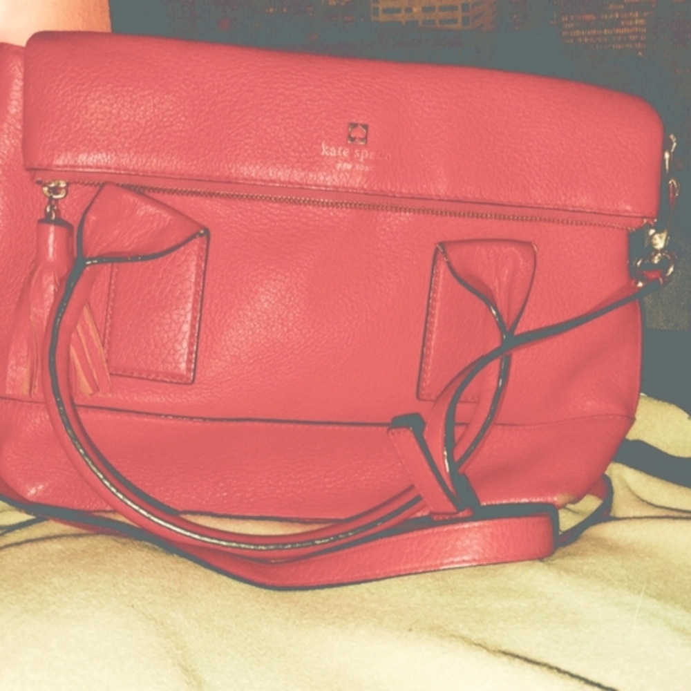 ❤️Kate Spade❤️Rare Coral Leather Crossbody/Tote